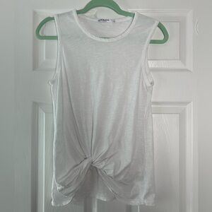 Stateside White Knot Front Tank Top
